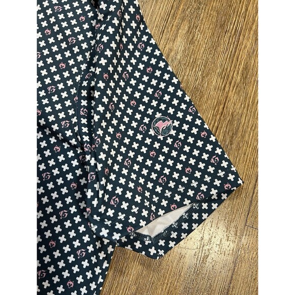 Greyson Performance All Over Print Wolf Logo Stretch Golf Polo Stretch Size L - Picture 3 of 10